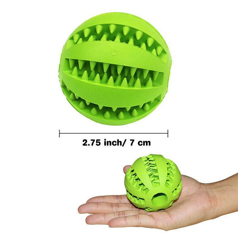 Dog Chew Toy Rubber Ball Treat Dispenser Dental Cleaning Training Play Ball-2