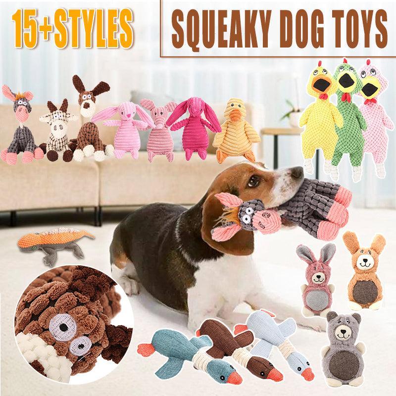 Squeaky Dog Toy Plush Chew Rope Pet Puppy Toys with Squeaker Crinkle for Teething