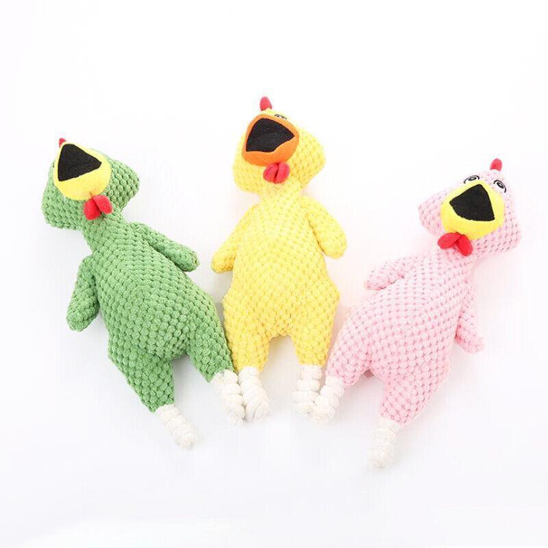 Squeaky Dog Toy Plush Chew Rope Pet Puppy Toys with Squeaker Crinkle for Teething