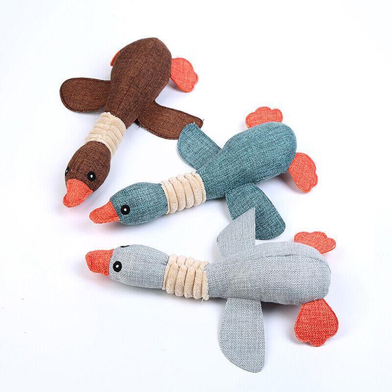 Squeaky Dog Toy Plush Chew Rope Pet Puppy Toys with Squeaker Crinkle for Teething