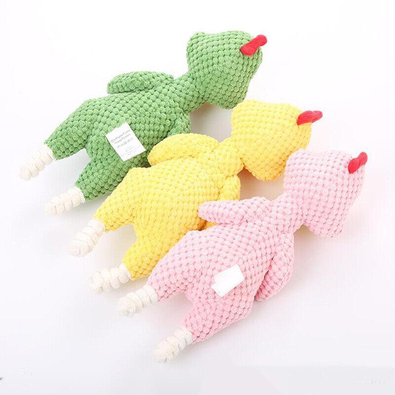 Squeaky Dog Toy Plush Chew Rope Pet Puppy Toys with Squeaker Crinkle for Teething