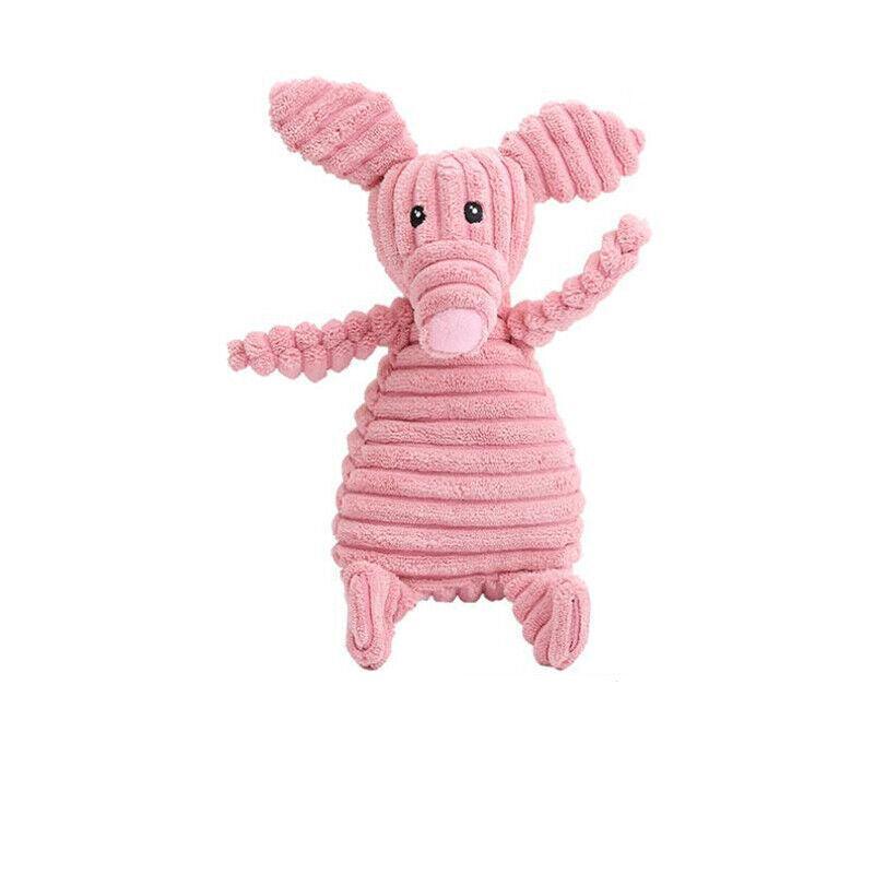 Squeaky Dog Toy Plush Chew Rope Pet Puppy Toys with Squeaker Crinkle for Teething