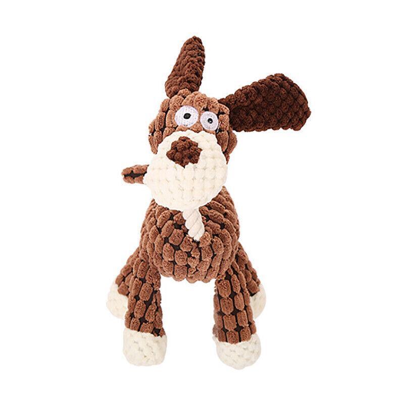Squeaky Dog Toy Plush Chew Rope Pet Puppy Toys with Squeaker Crinkle for Teething