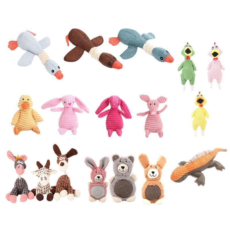 Squeaky Dog Toy Plush Chew Rope Pet Puppy Toys with Squeaker Crinkle for Teething