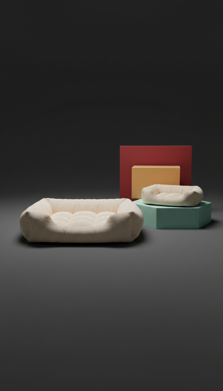 Plush memory foam pet bed