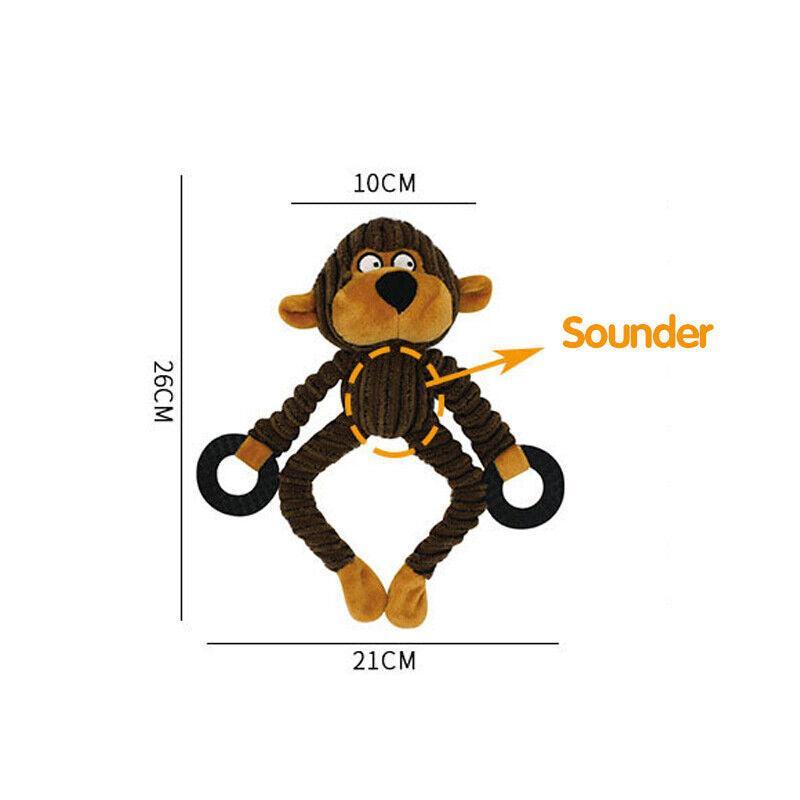 Unstuffed Plush Dog Puppy Pet Squeaker Toys Squeaky Funny Interactive Chew Toy-3