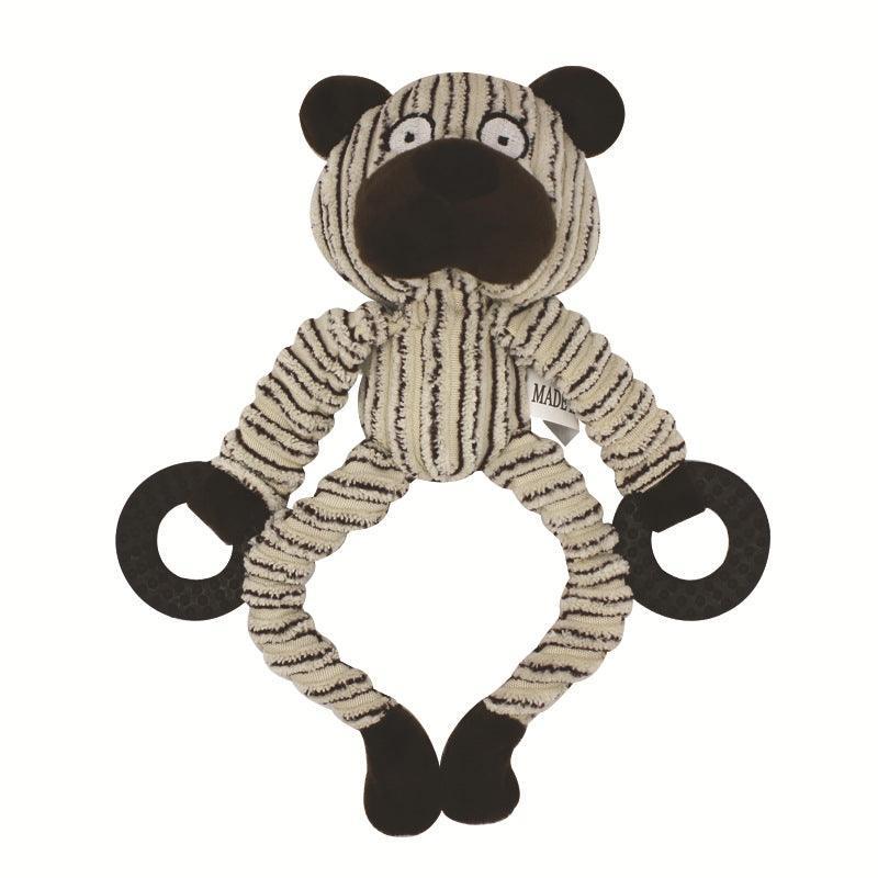 Unstuffed Plush Dog Puppy Pet Squeaker Toys Squeaky Funny Interactive Chew Toy-5