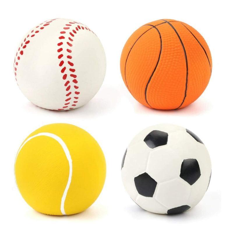 4/12Pk Mini Pet Sports Rubber Balls Dog Puppy Play Throw Fetch Training Cat Toy-1