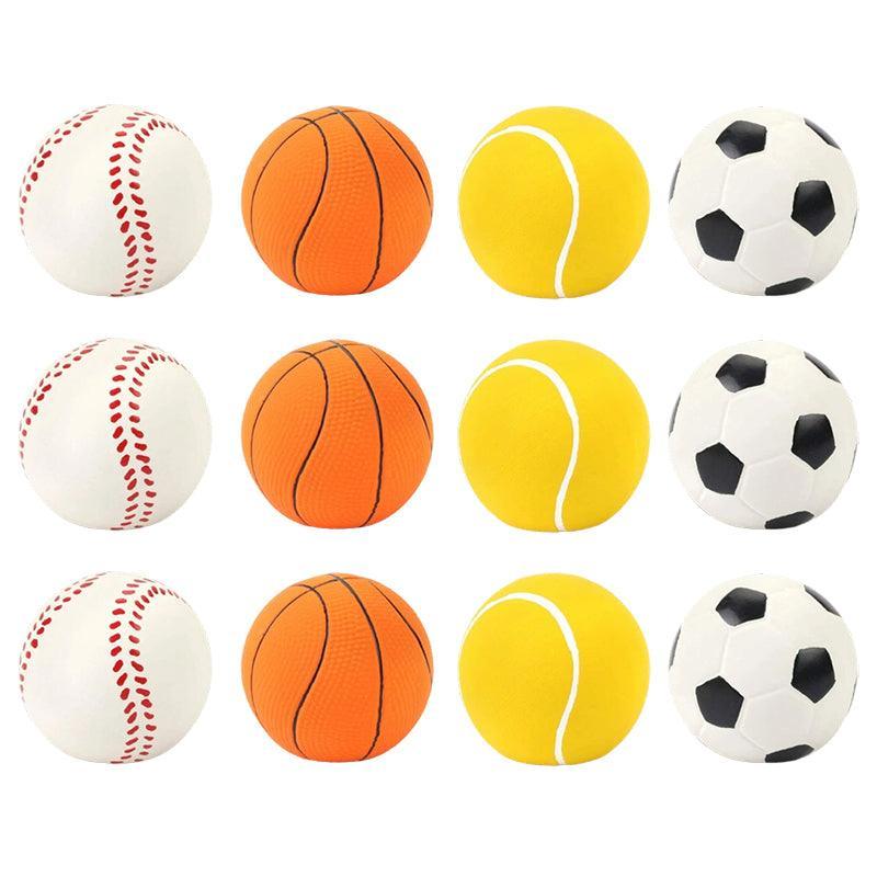 4/12Pk Mini Pet Sports Rubber Balls Dog Puppy Play Throw Fetch Training Cat Toy-6