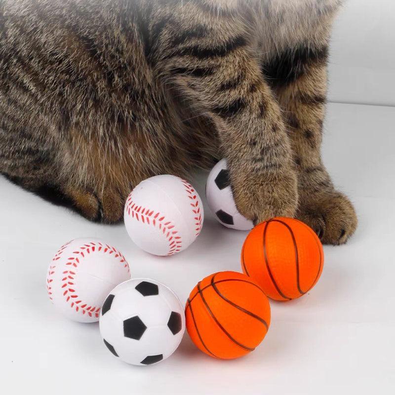 4/12Pk Mini Pet Sports Rubber Balls Dog Puppy Play Throw Fetch Training Cat Toy-2