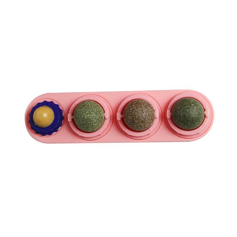 Cat Toy Catnip Ball Lick Solid Nutrition Help Digestion Wall Mount Hair Remover-7
