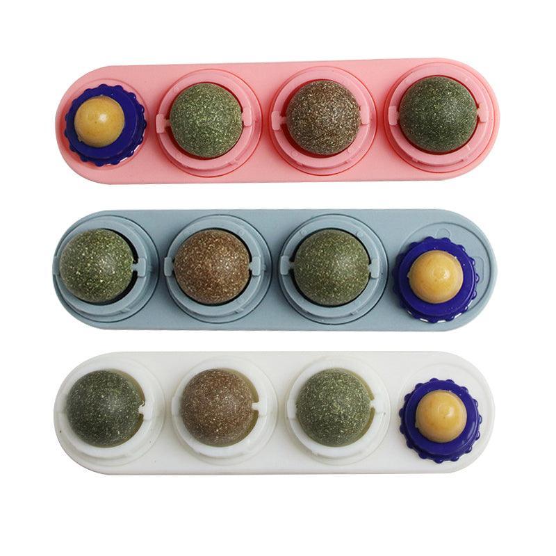 Cat Toy Catnip Ball Lick Solid Nutrition Help Digestion Wall Mount Hair Remover-1