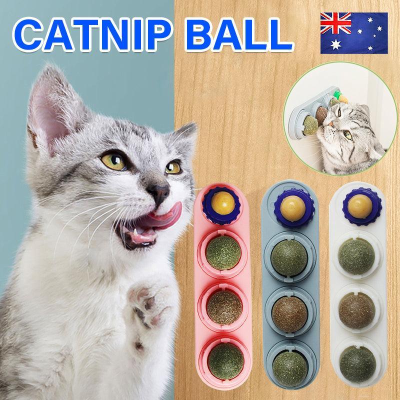 Cat Toy Catnip Ball Lick Solid Nutrition Help Digestion Wall Mount Hair Remover-0