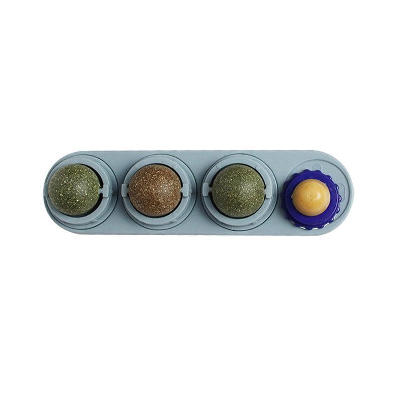 Cat Toy Catnip Ball Lick Solid Nutrition Help Digestion Wall Mount Hair Remover-6