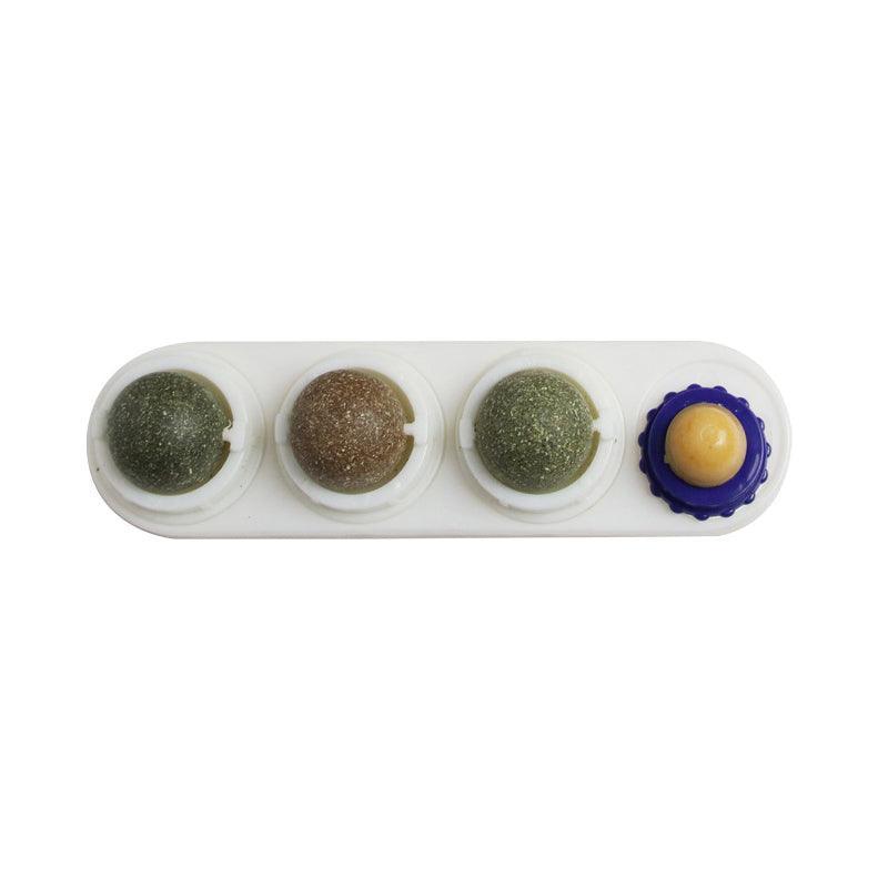 Cat Toy Catnip Ball Lick Solid Nutrition Help Digestion Wall Mount Hair Remover-5