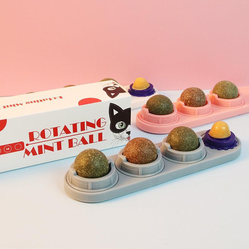 Cat Toy Catnip Ball Lick Solid Nutrition Help Digestion Wall Mount Hair Remover-2