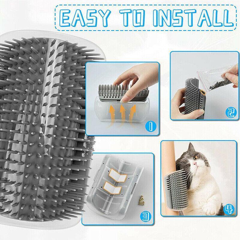 Pet Cat Self Massage Brush Comb Scratcher Wall Corner Self Groomer Grooming Toys-4