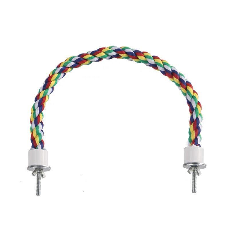 Parrot Rope Perch Colourful Bird Cage Toy Cotton Bungee Swing for Pet Birds