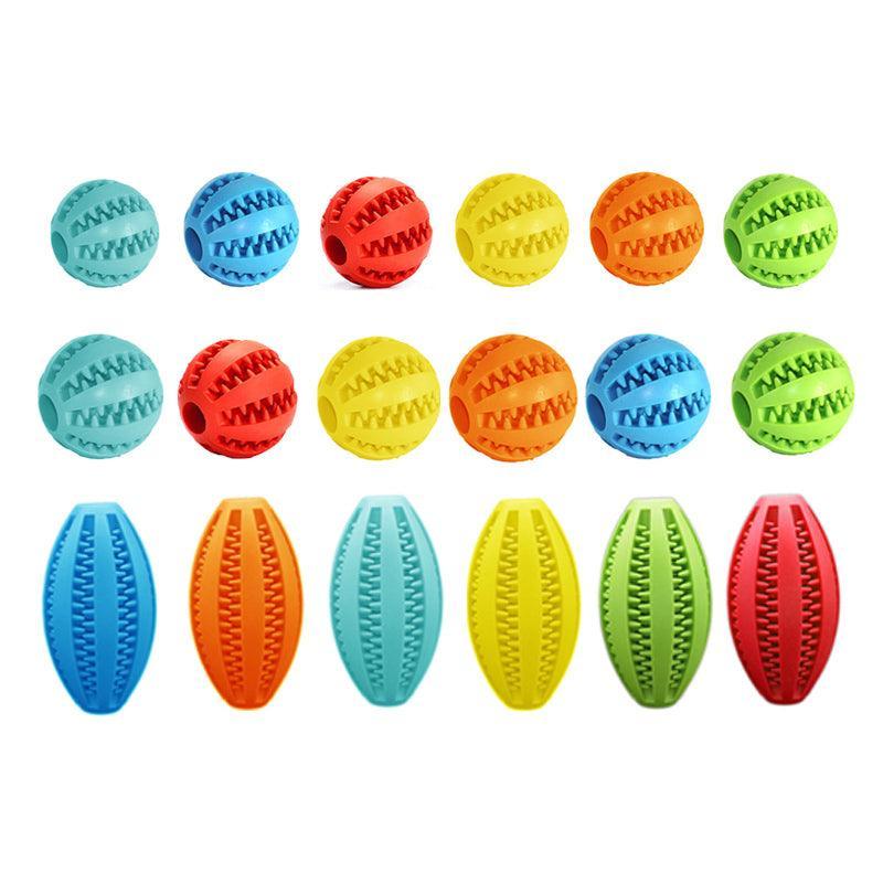 Dog Chew Toy Rubber Ball Treat Dispenser Dental Cleaning Training Play Ball-1